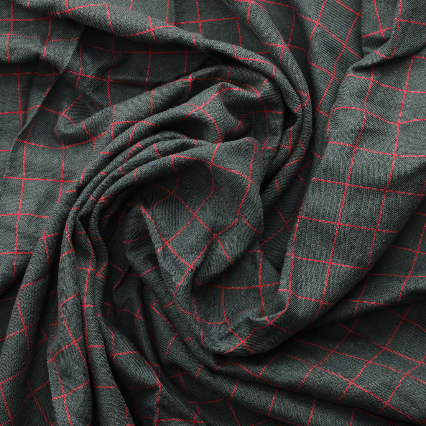 Harmaa punaruutuinen Vaatetuskangas - Pala