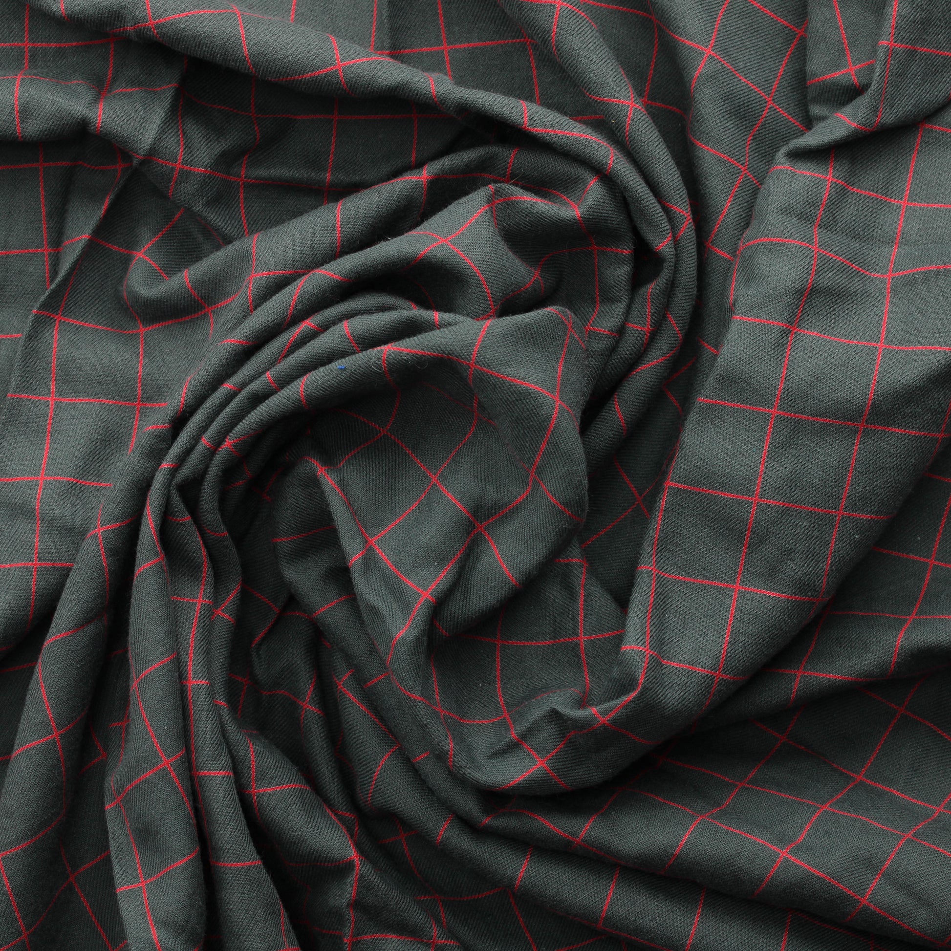 Harmaa punaruutuinen Vaatetuskangas - Pala