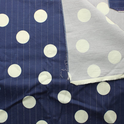 Sinivalkoinen hopeakoristeinen Vaatetuskangas - Pala