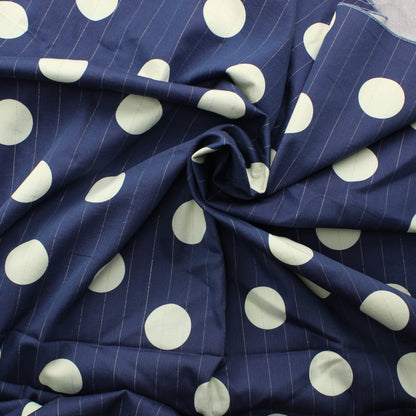 Sinivalkoinen hopeakoristeinen Vaatetuskangas - Pala