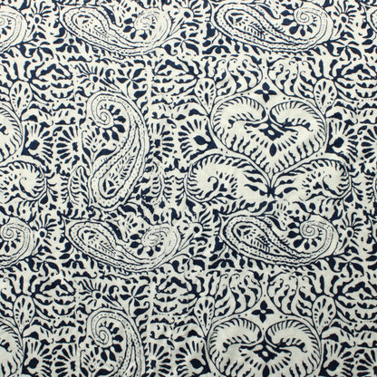 Sinivalkoinen kuviollinen Viskoositrikoo - Pala