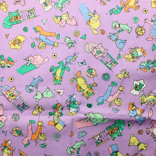 Pystyratiainen Eläinkuvioinen Vaatetuskangas - Pala