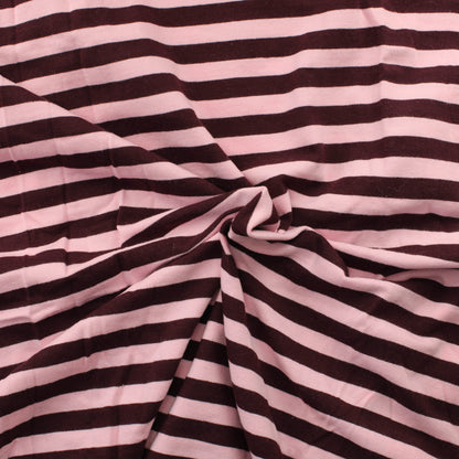 Viininpuna-vaaleanpunainen Raita Trikoo - Pala