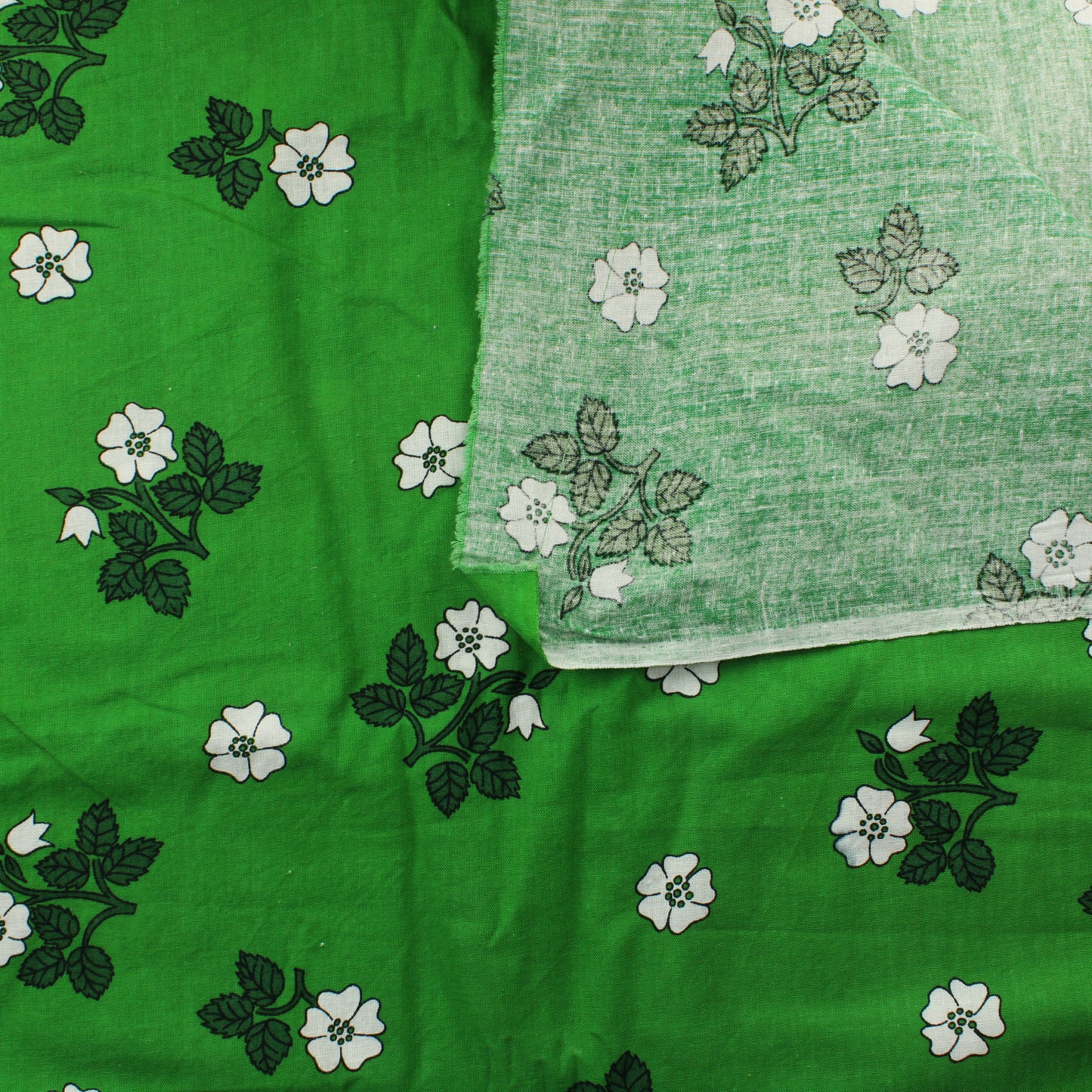 Vihreä kukka retro Puuvilla - Pala