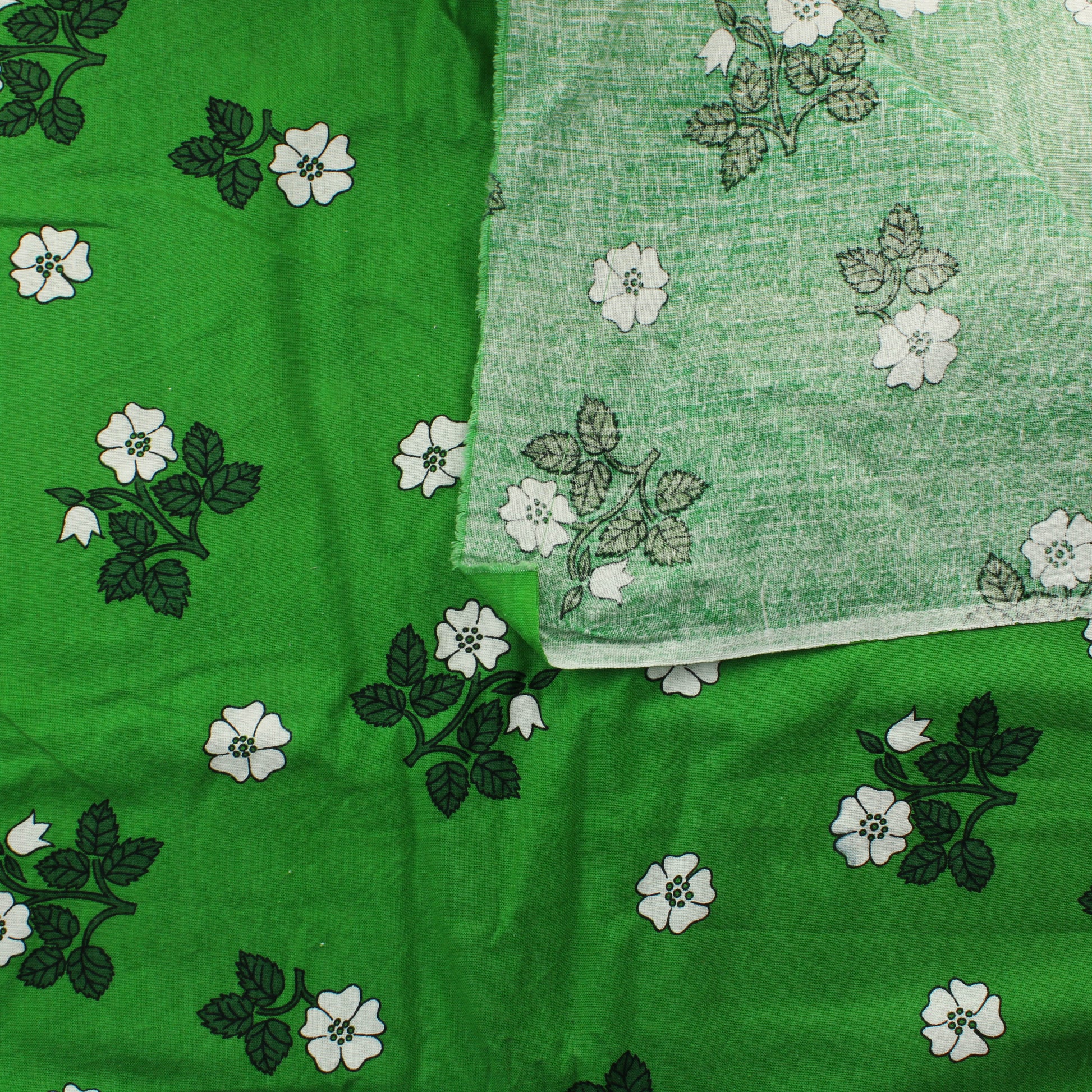 Vihreä kukka retro Puuvilla - Pala