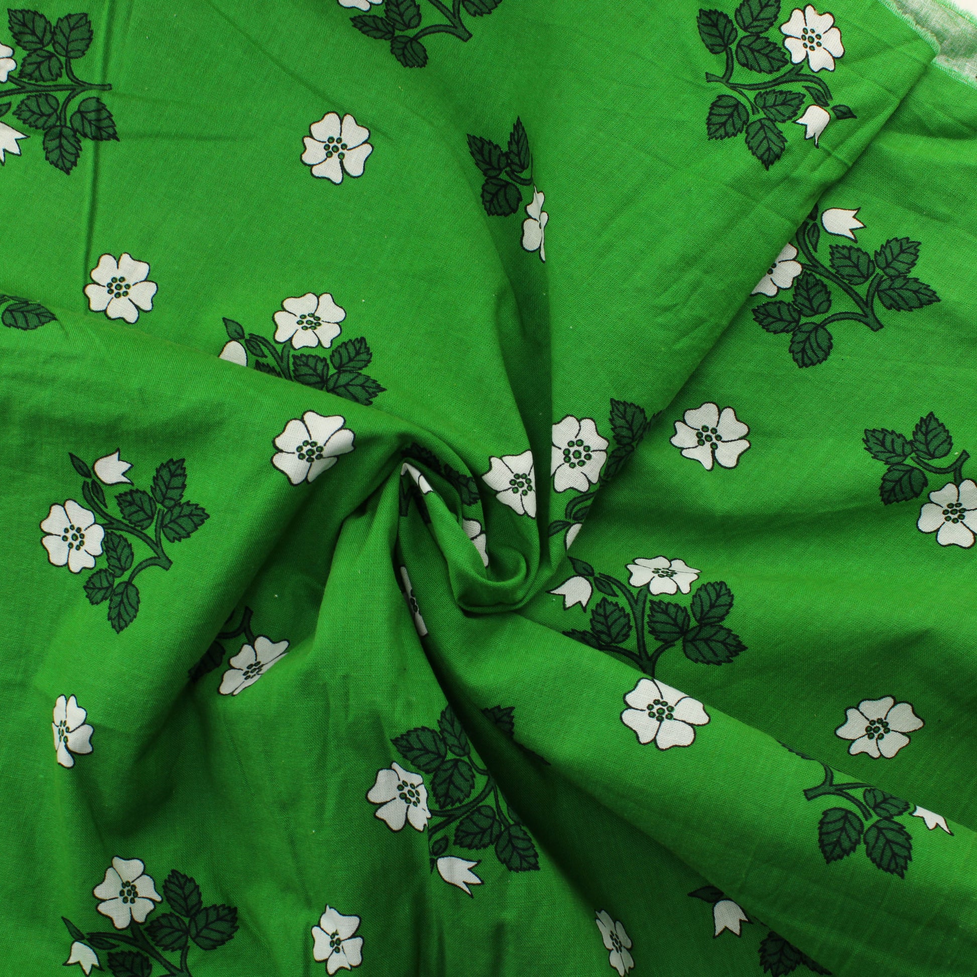 Vihreä kukka retro Puuvilla - Pala