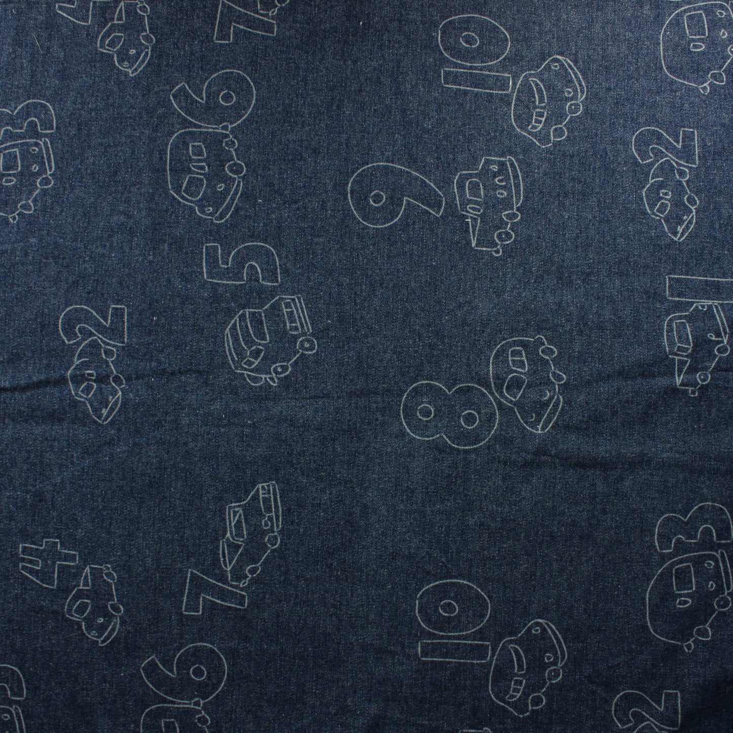 Autot ja numerot Farkkukangas - Pala