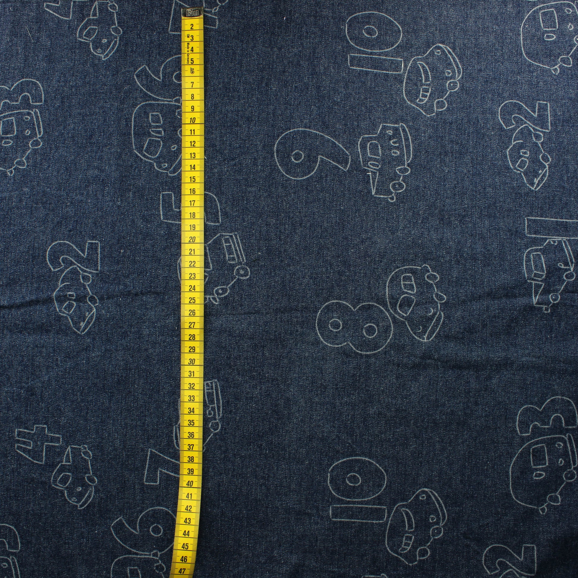 Autot ja numerot Farkkukangas - Pala