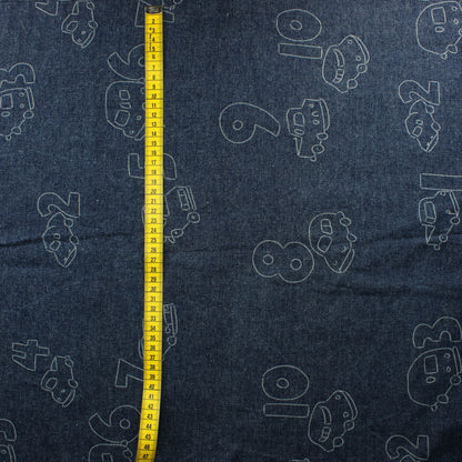 Autot ja numerot Farkkukangas - Pala