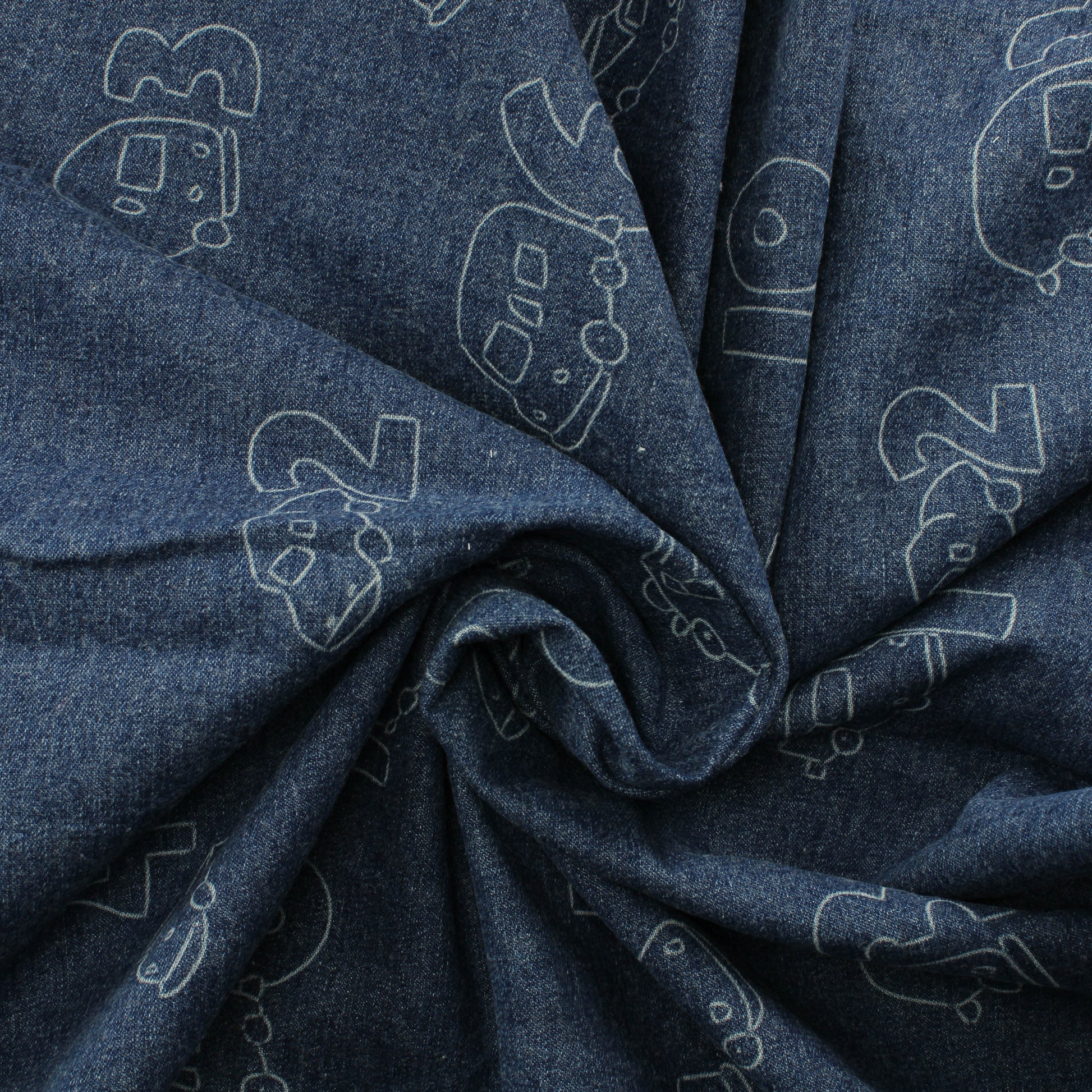 Autot ja numerot Farkkukangas - Pala