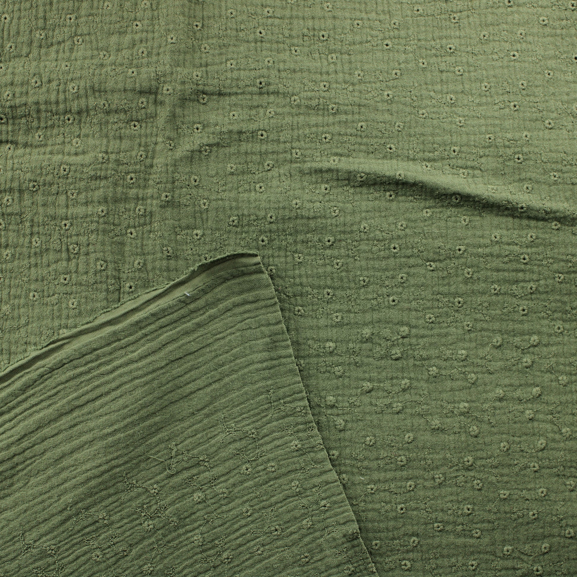 Vihreä Puuvillainen tuplaharso pitsimäisellä kuviolla - Pala