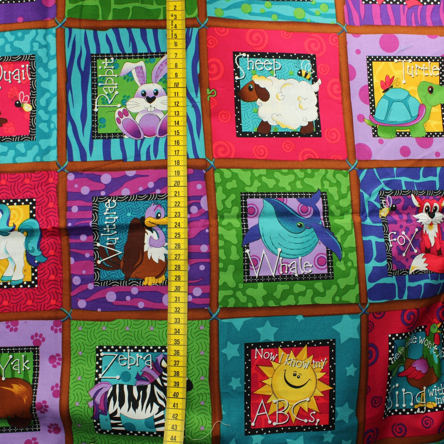 Eläin aakkoset Tilkkutyö Puuvilla - Pala