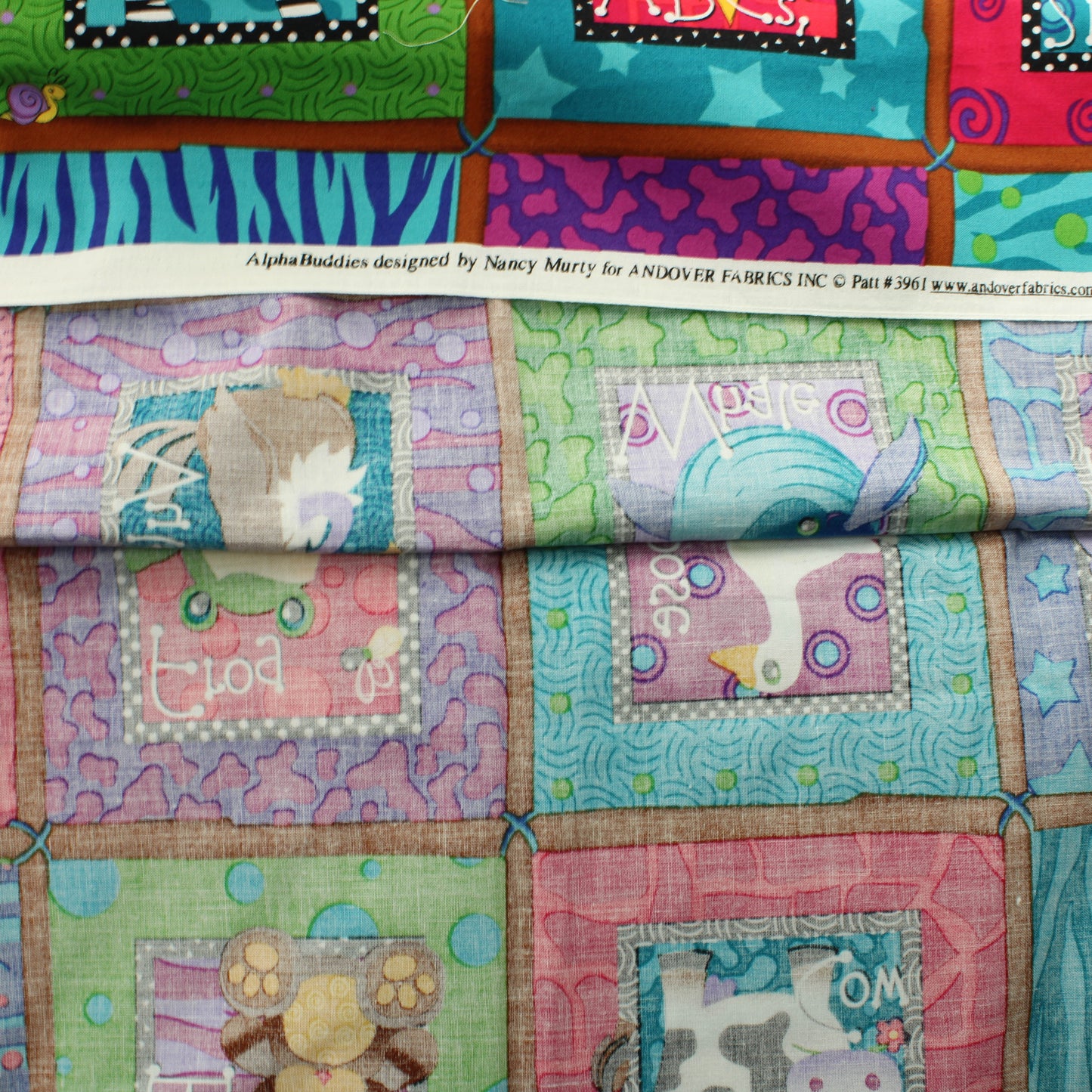 Eläin aakkoset Tilkkutyö Puuvilla - Pala