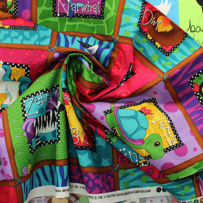 Eläin aakkoset Tilkkutyö Puuvilla - Pala