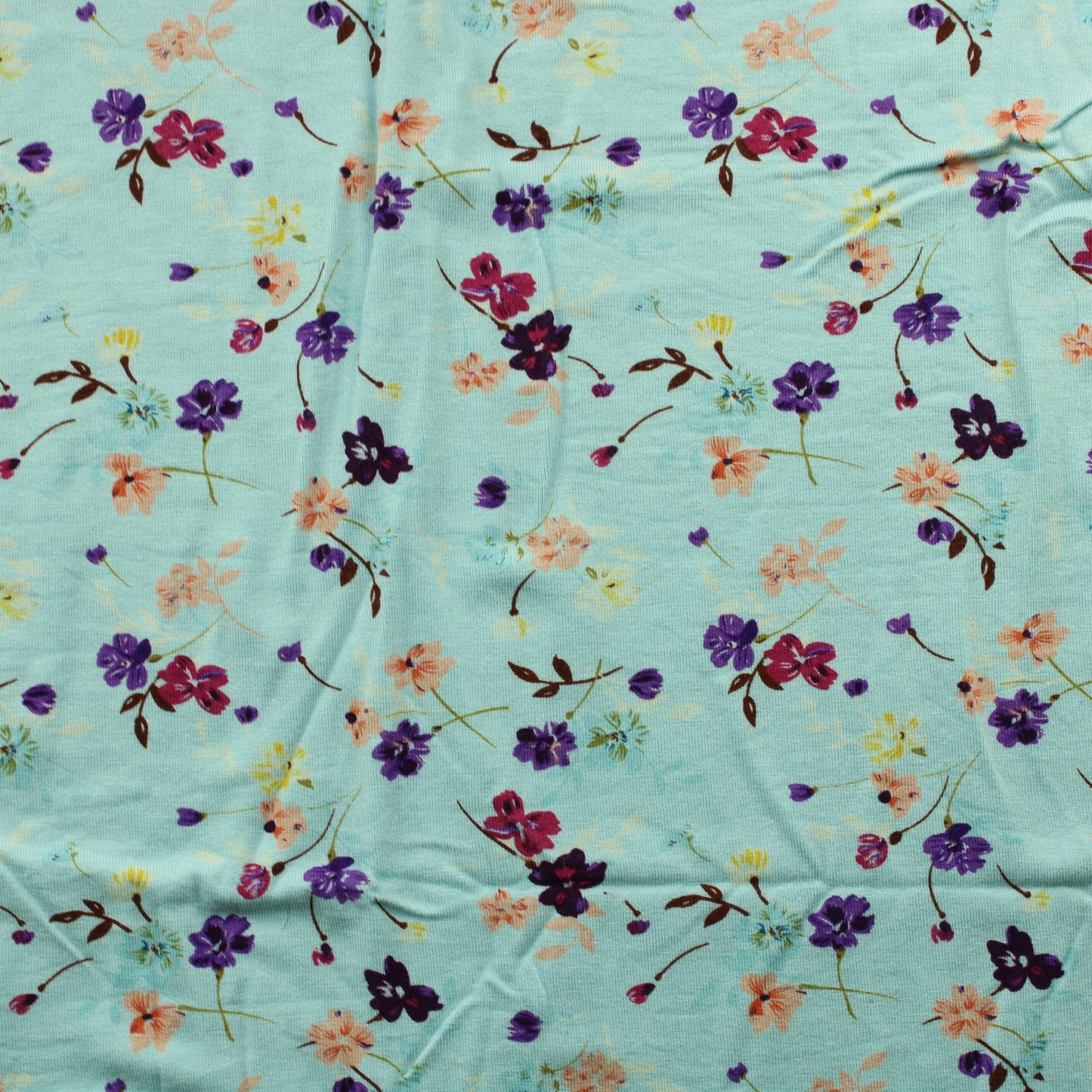 Vaaleansininen Ohut Kukka Trikoo - Pala