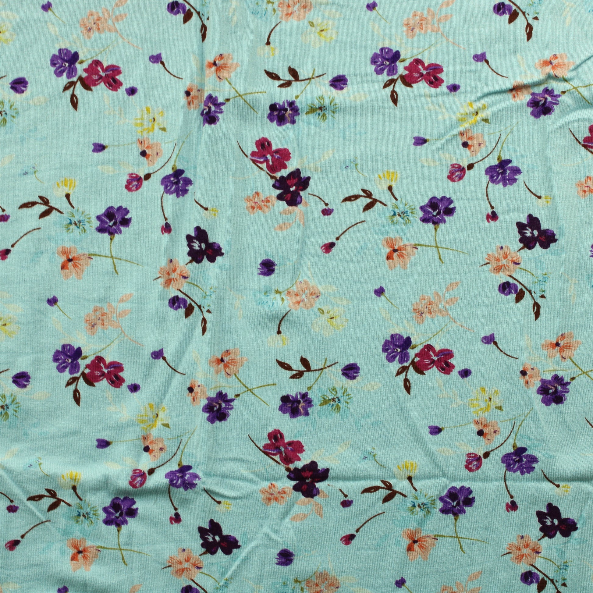 Vaaleansininen Ohut Kukka Trikoo - Pala