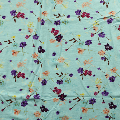 Vaaleansininen Ohut Kukka Trikoo - Pala