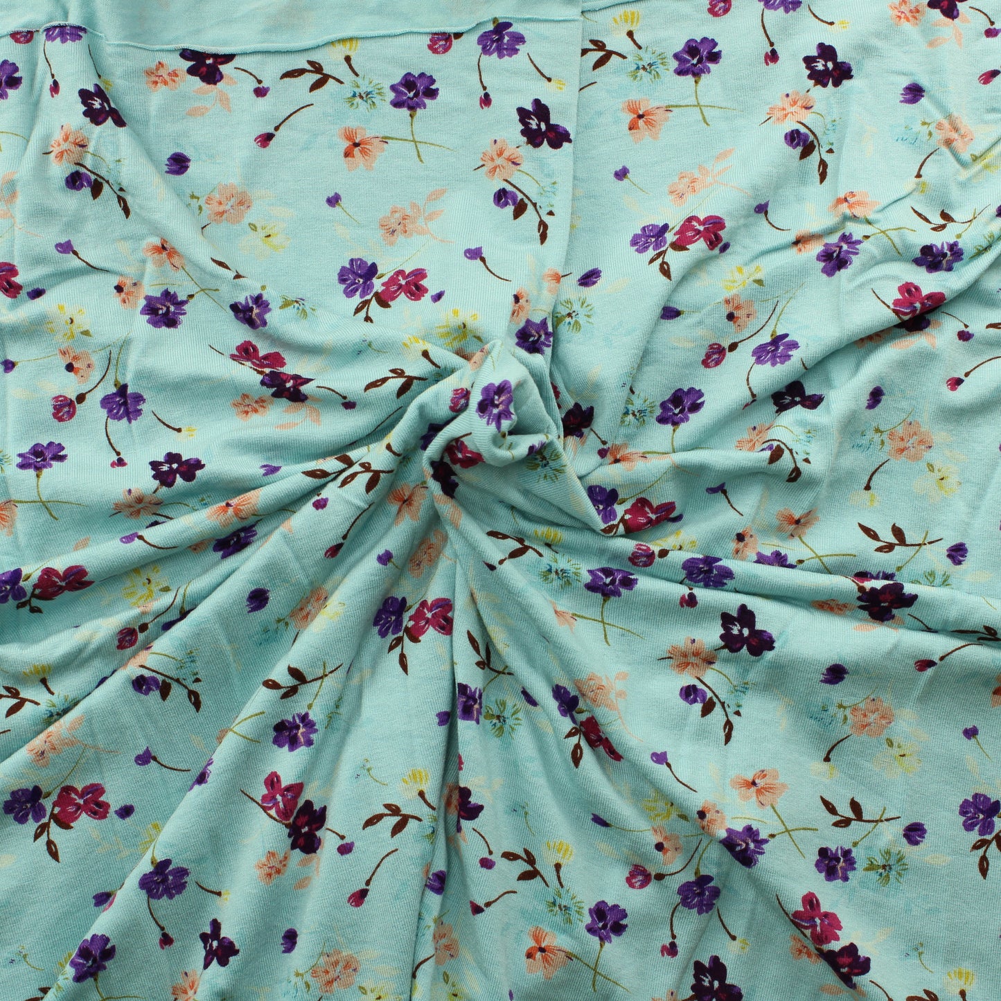 Vaaleansininen Ohut Kukka Trikoo - Pala