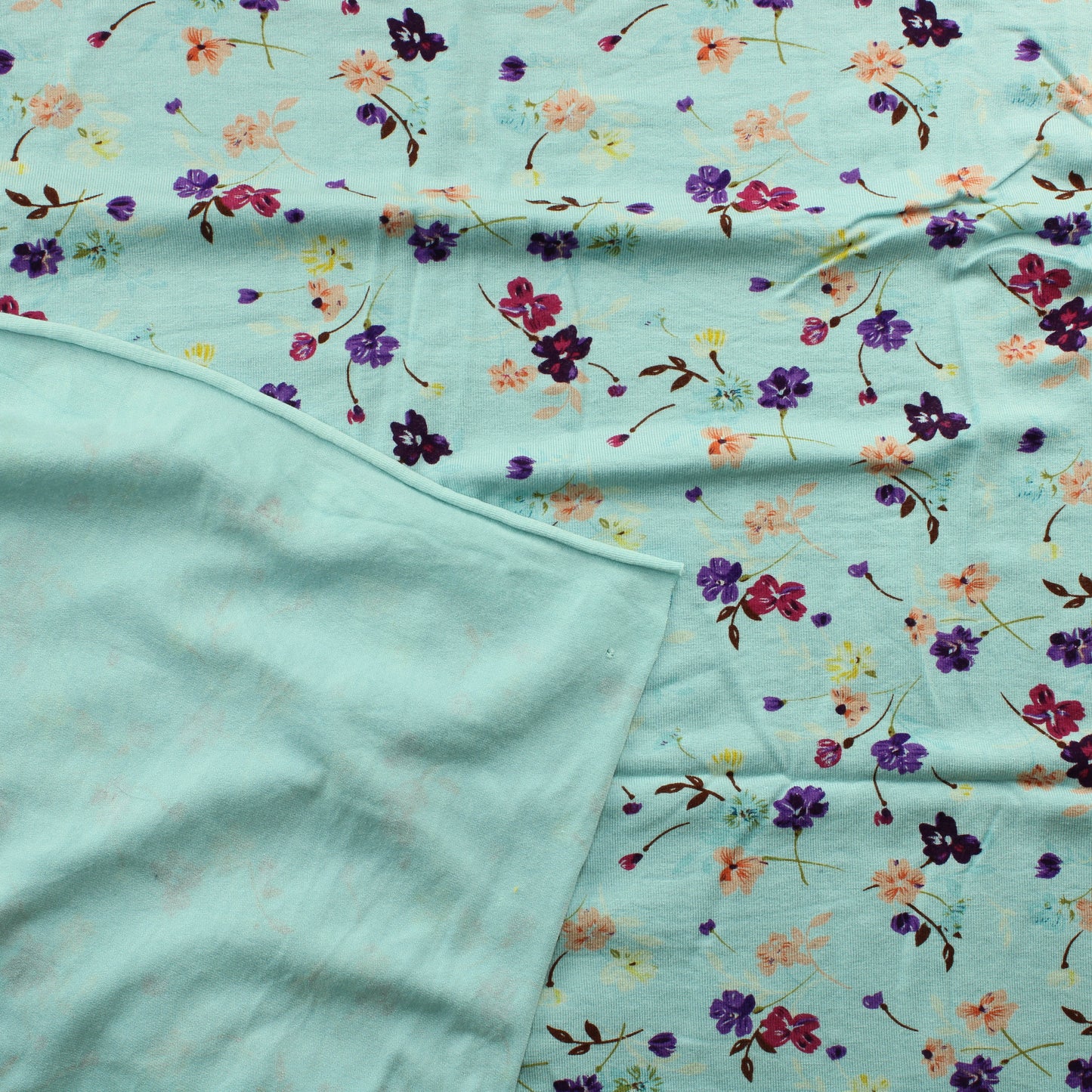 Vaaleansininen Ohut Kukka Trikoo - Pala