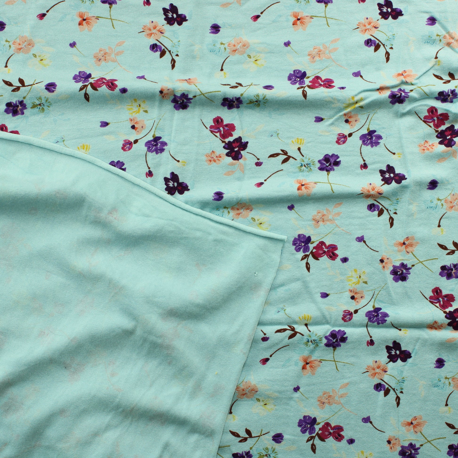 Vaaleansininen Ohut Kukka Trikoo - Pala