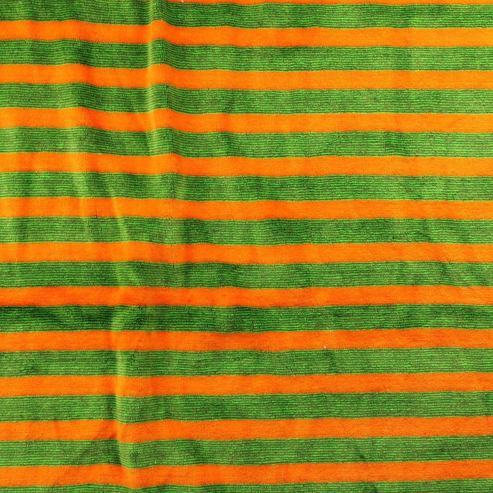 Oranssi-vihreä raita Joustosametti - Pala