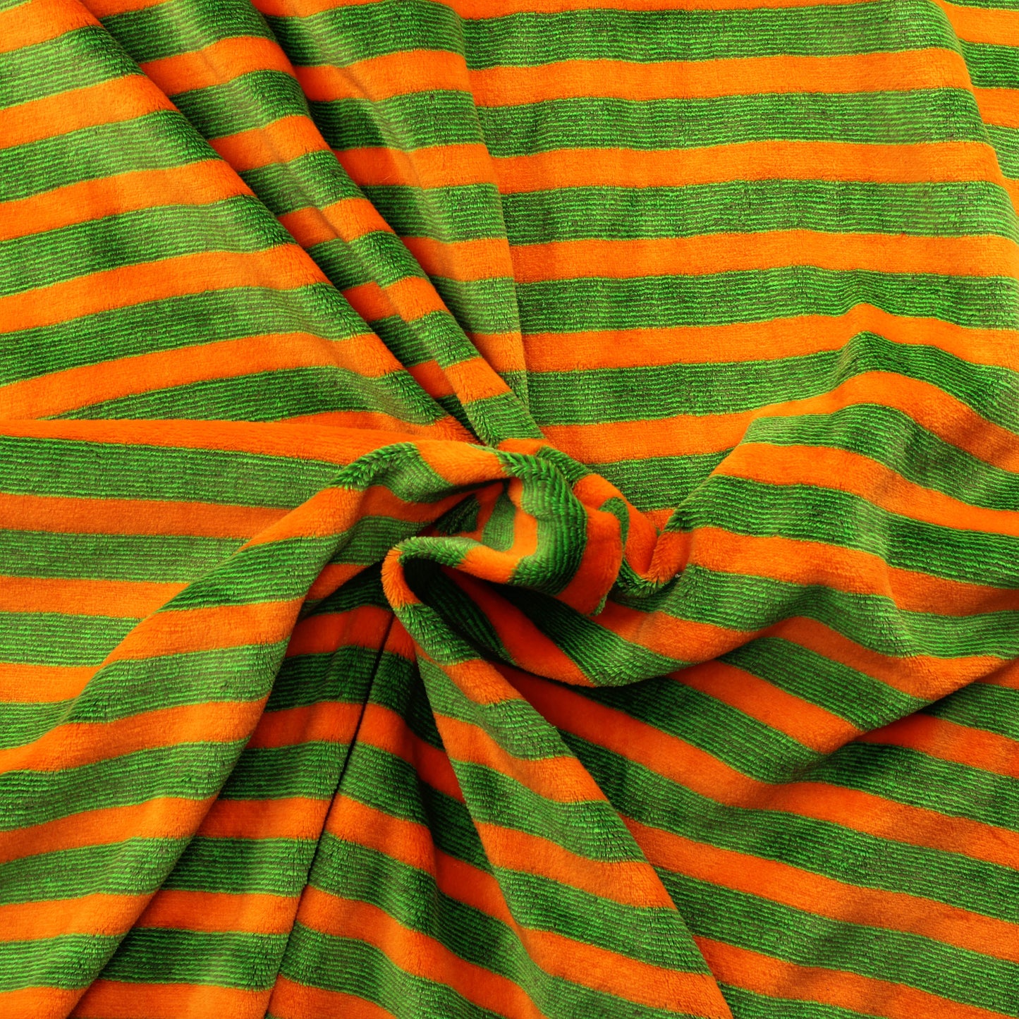 Oranssi-vihreä raita Joustosametti - Pala