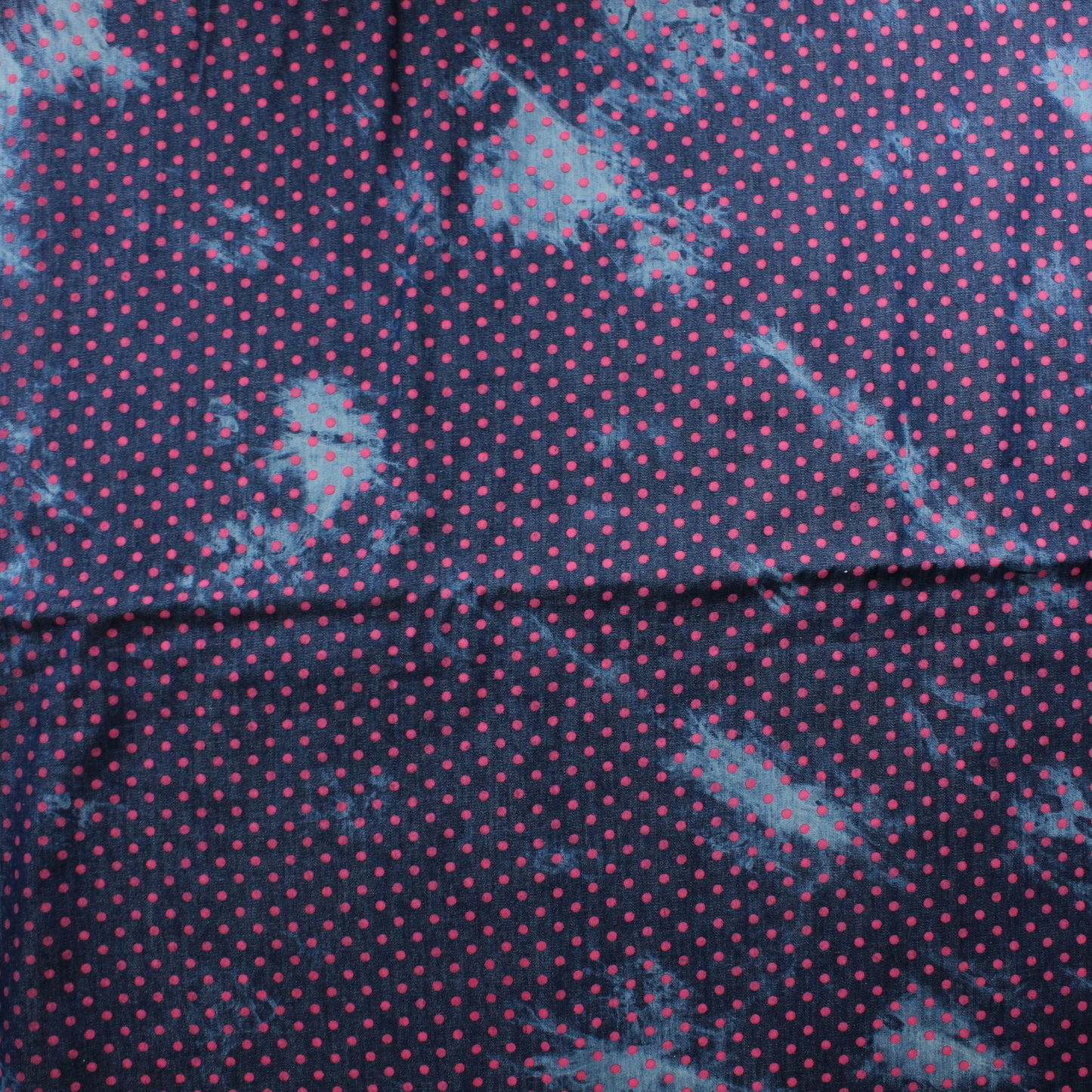 Ohut Pinkki Palloinen Farkkukangas - Pala