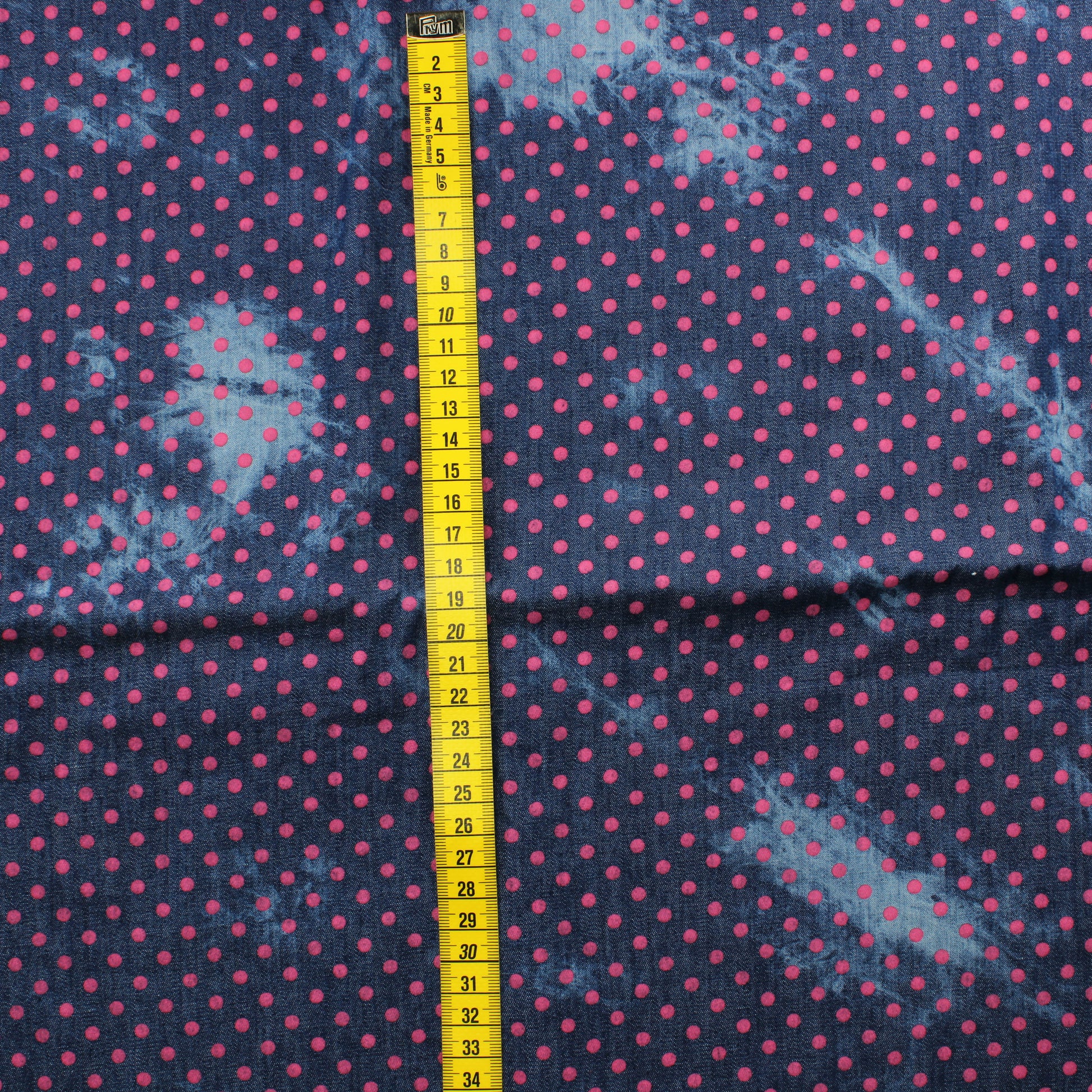 Ohut Pinkki Palloinen Farkkukangas - Pala