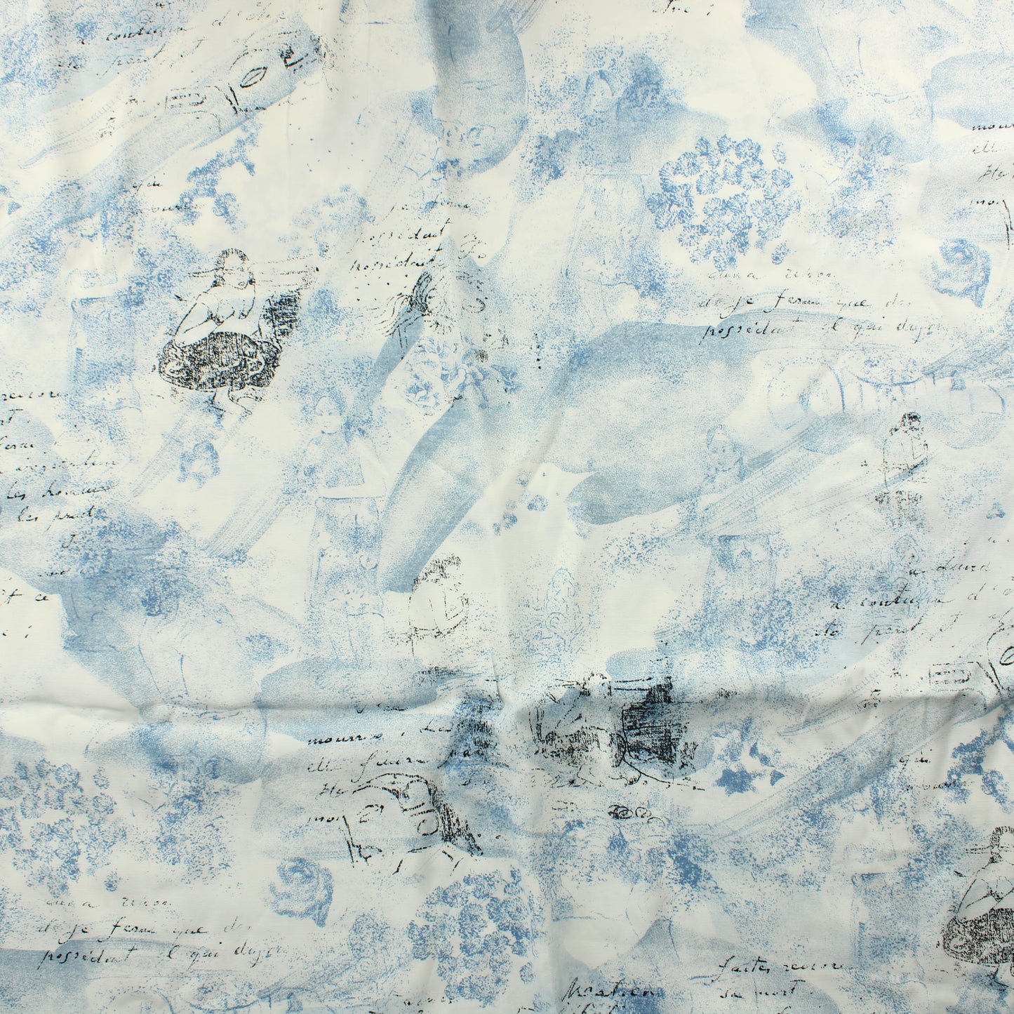 Sinivalkoinen mustakuvioinen Vaatetuskangas - Pala