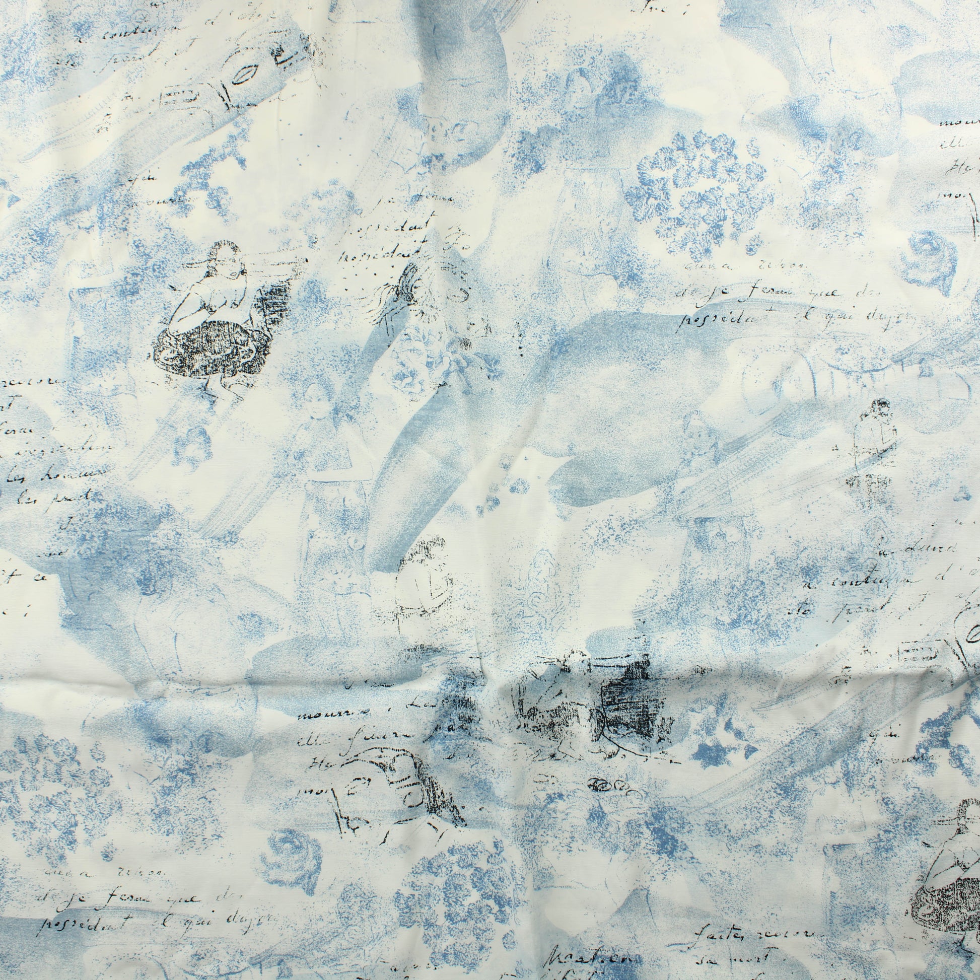 Sinivalkoinen mustakuvioinen Vaatetuskangas - Pala