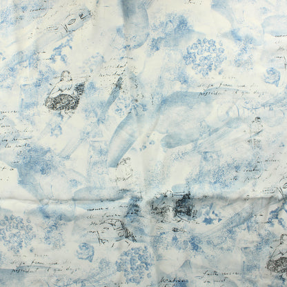 Sinivalkoinen mustakuvioinen Vaatetuskangas - Pala