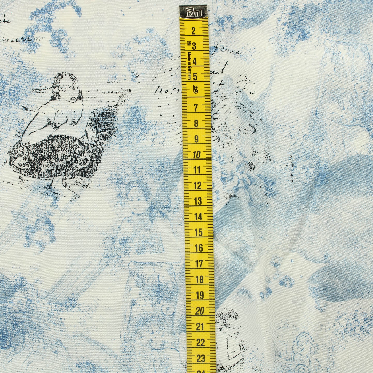 Sinivalkoinen mustakuvioinen Vaatetuskangas - Pala