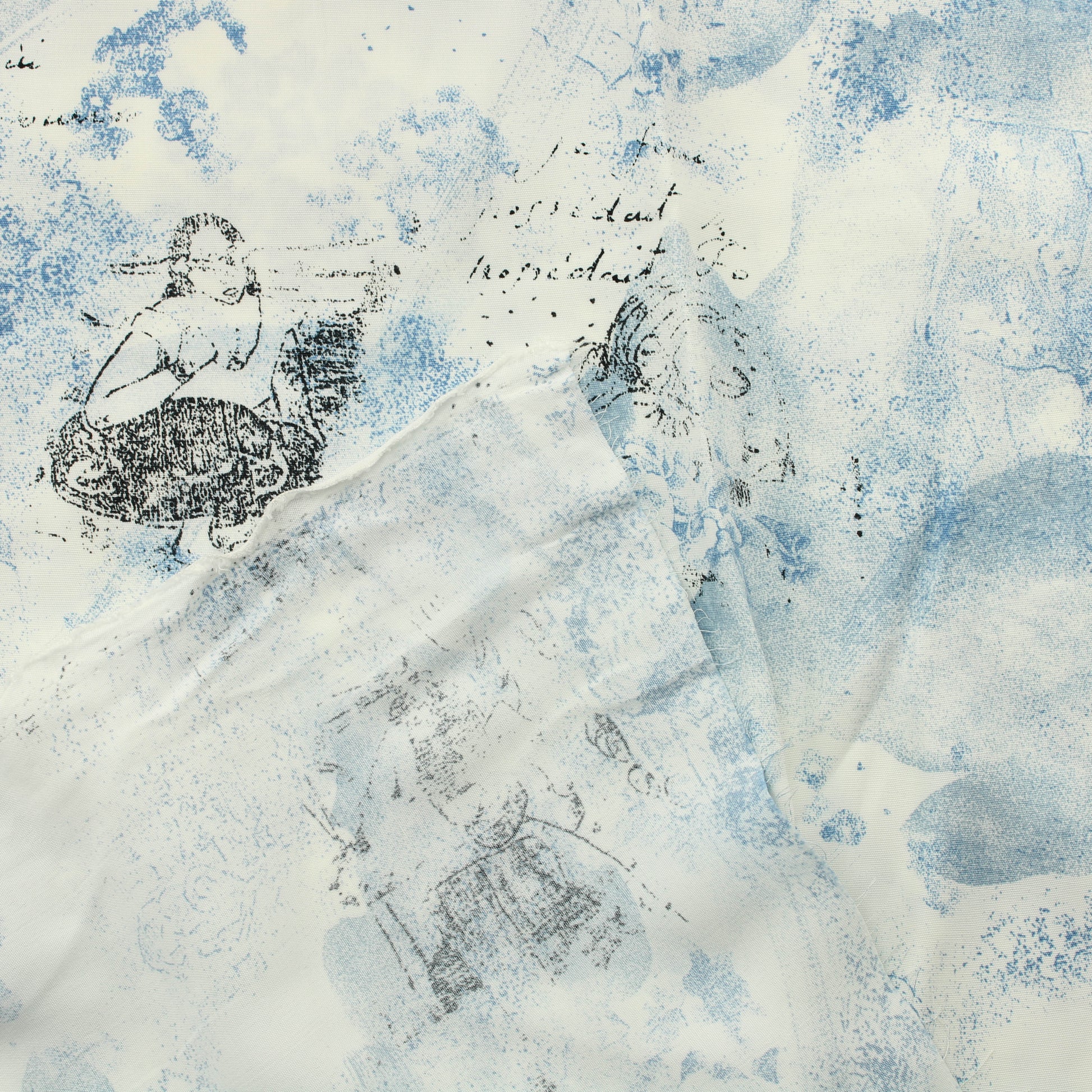 Sinivalkoinen mustakuvioinen Vaatetuskangas - Pala