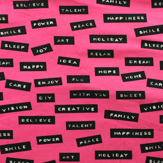 Pinkki Teksti Trikoo - Pala