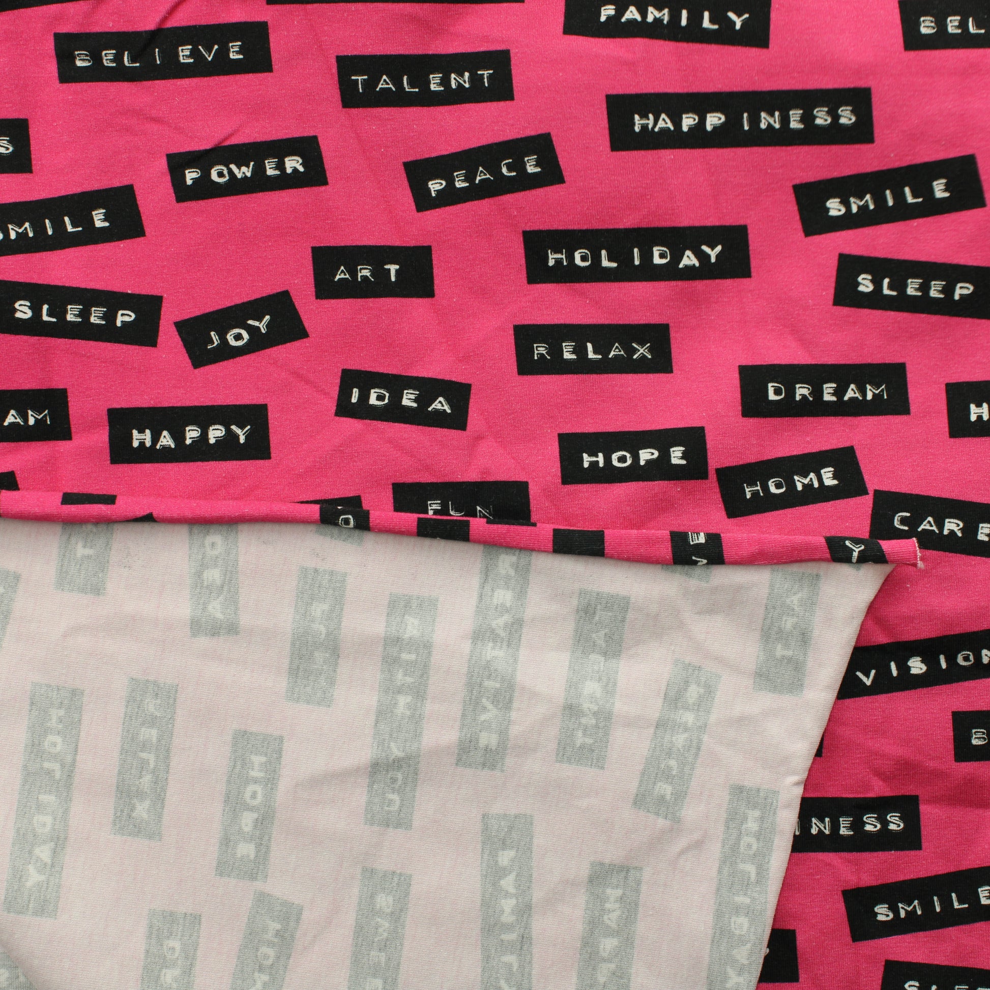 Pinkki Teksti Trikoo - Pala