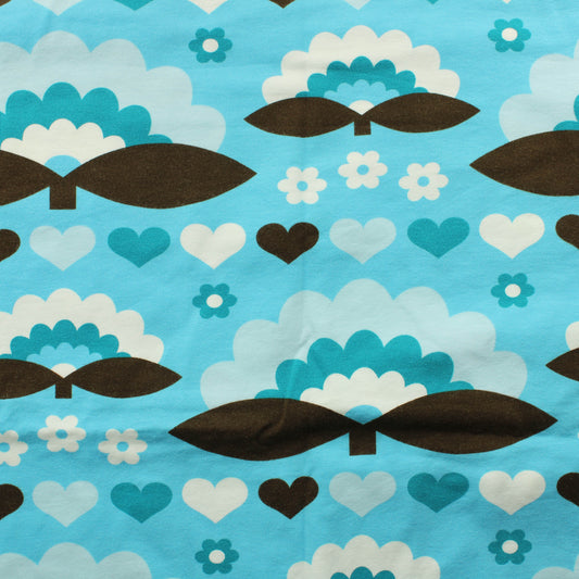 Nosh Retro Kukka Sininen Trikoo - Pala