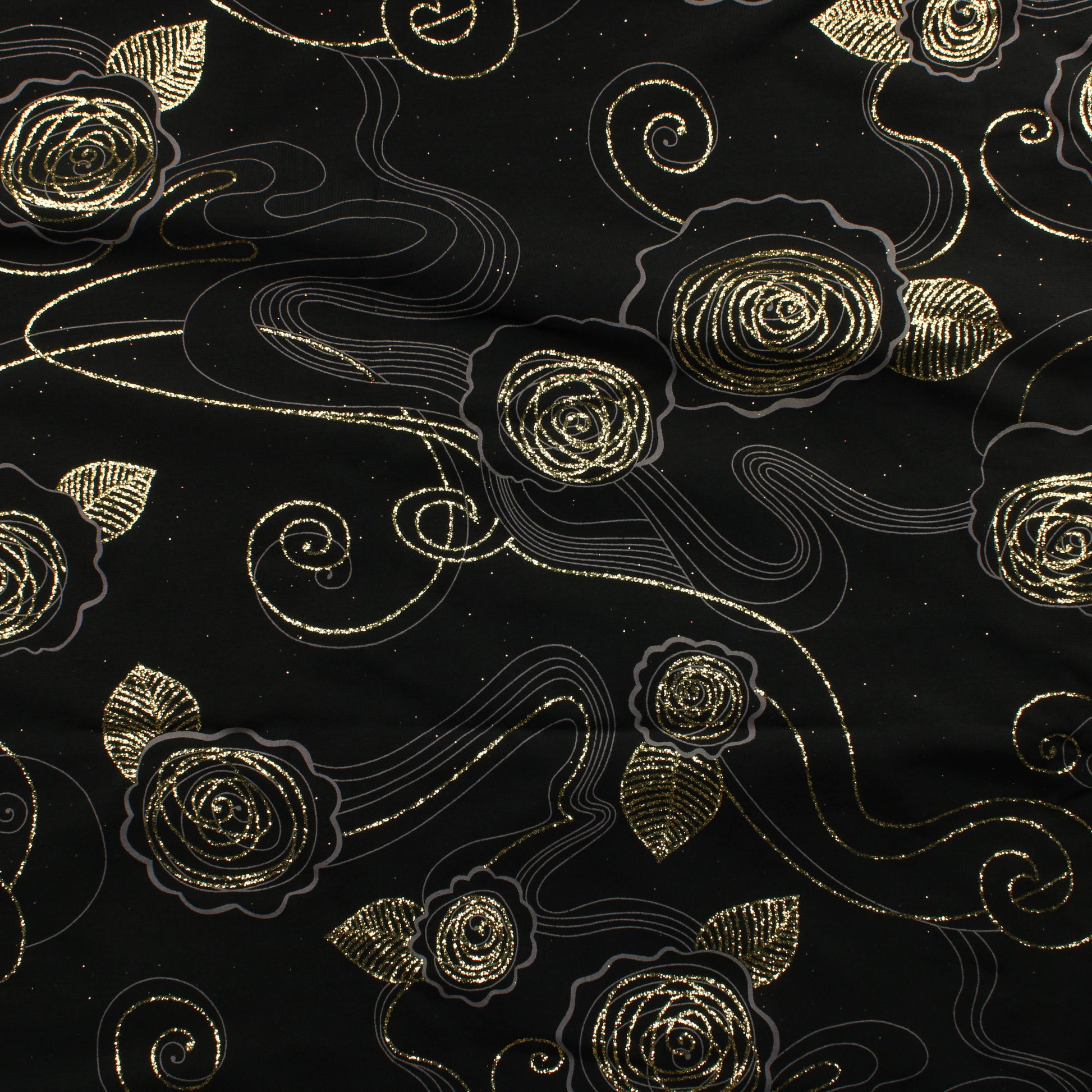 Musta Ohut Kultainen ruusu Neulos - Pala