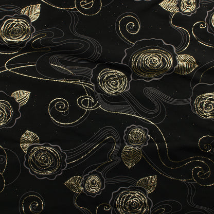 Musta Ohut Kultainen ruusu Neulos - Pala