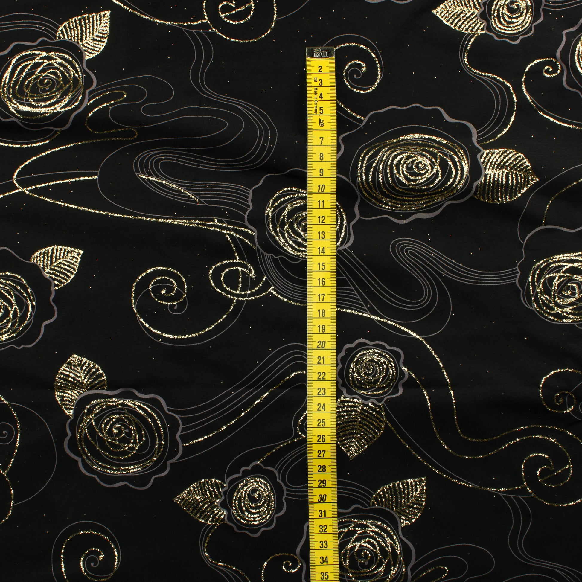 Musta Ohut Kultainen ruusu Neulos - Pala