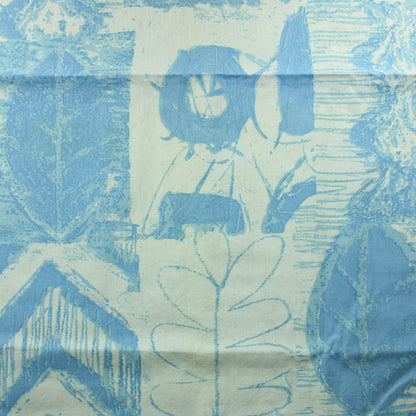 Vaaleansininen kuviollinen Puuvillasekoite - Pala