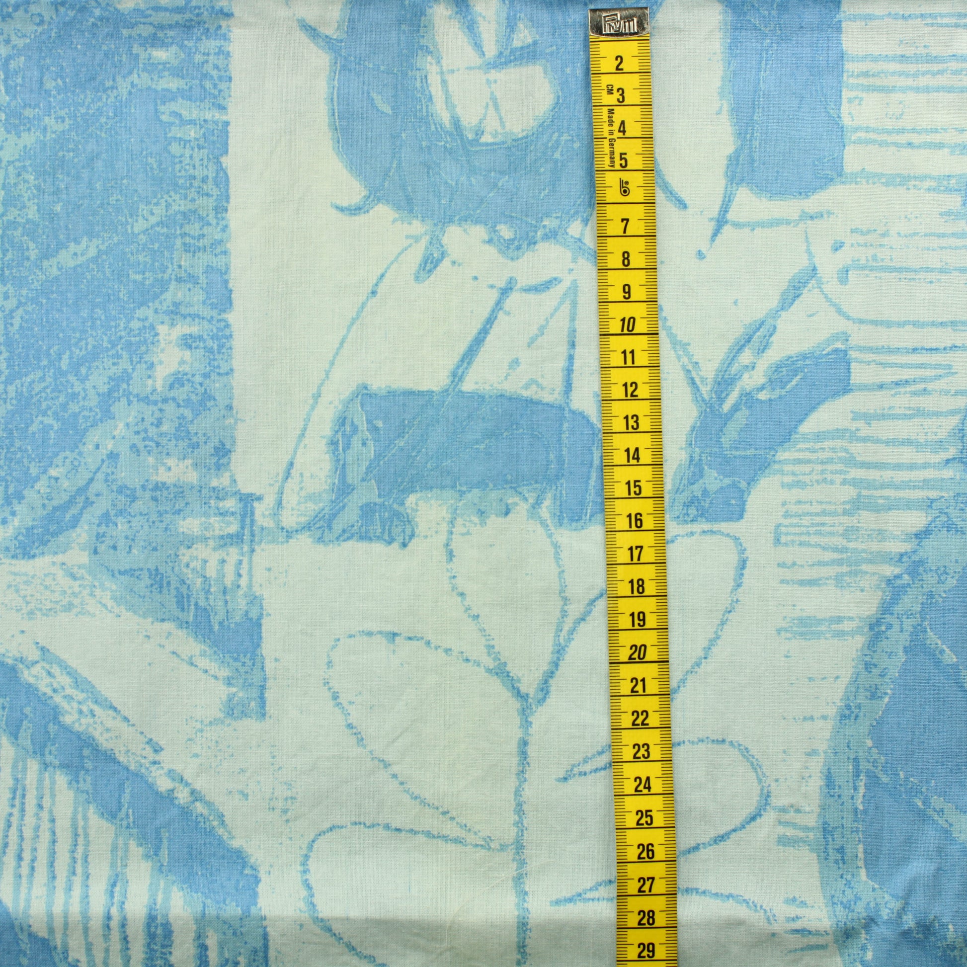 Vaaleansininen kuviollinen Puuvillasekoite - Pala