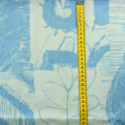 Vaaleansininen kuviollinen Puuvillasekoite - Pala