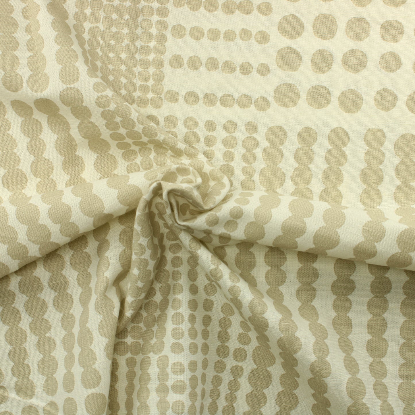 Luonnonvalkoinen pallokuvioinen Verhokangas - Pala