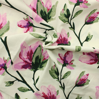 Kukkakuvioinen puuvillaverhokangas - Palapaketti