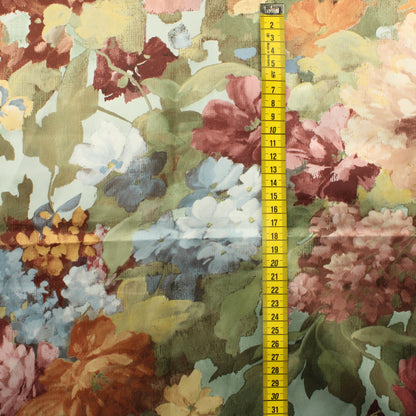 Kukkakuvioinen Satiini Verho - Pala