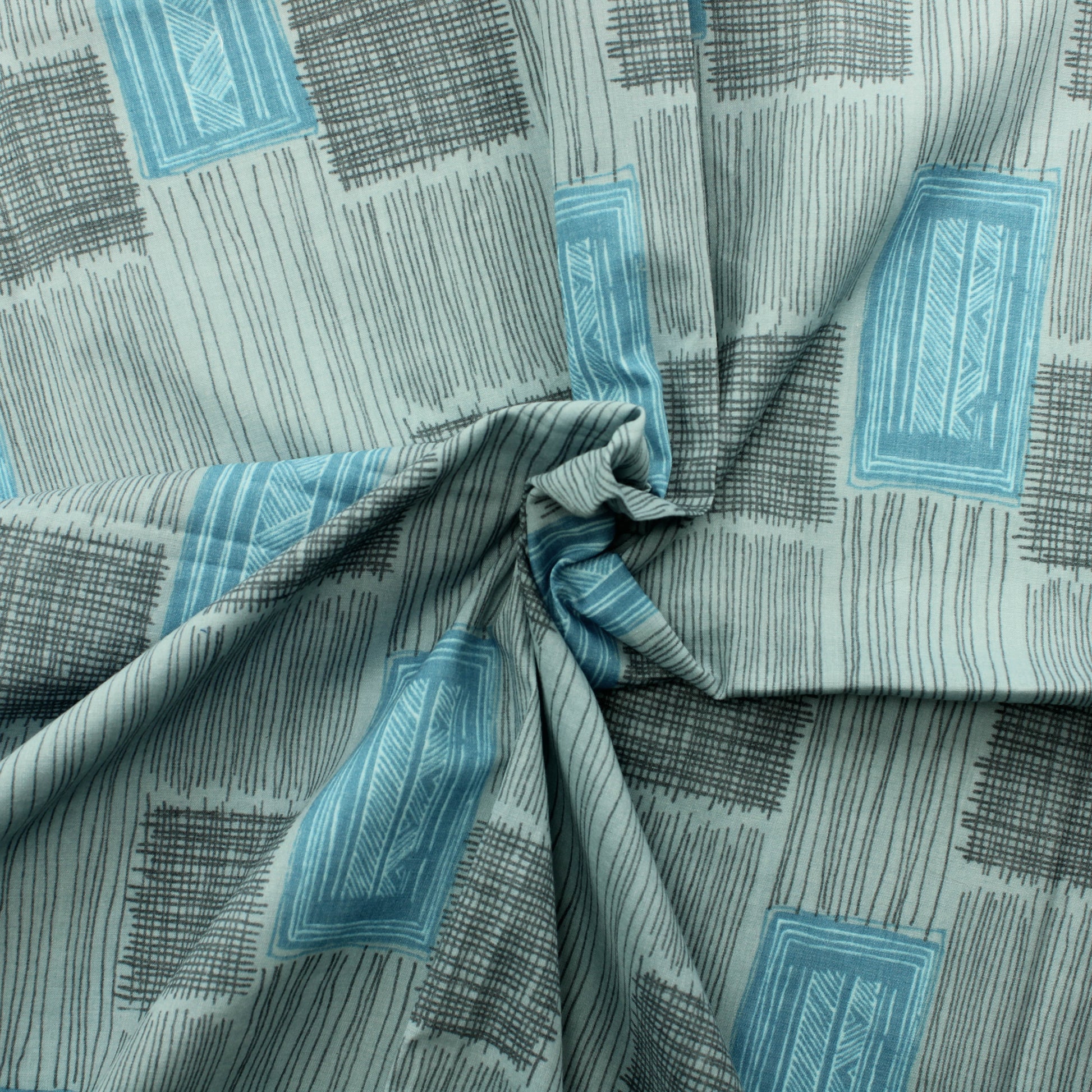 Siniharmaa kuviollinen Vaatetuskangas - Pala