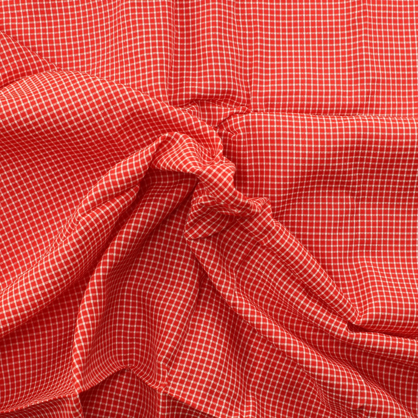 Punavalkoinen ruudullinen kreppi tekokuitu - Pala