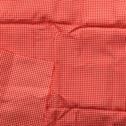 Punavalkoinen ruudullinen kreppi tekokuitu - Pala