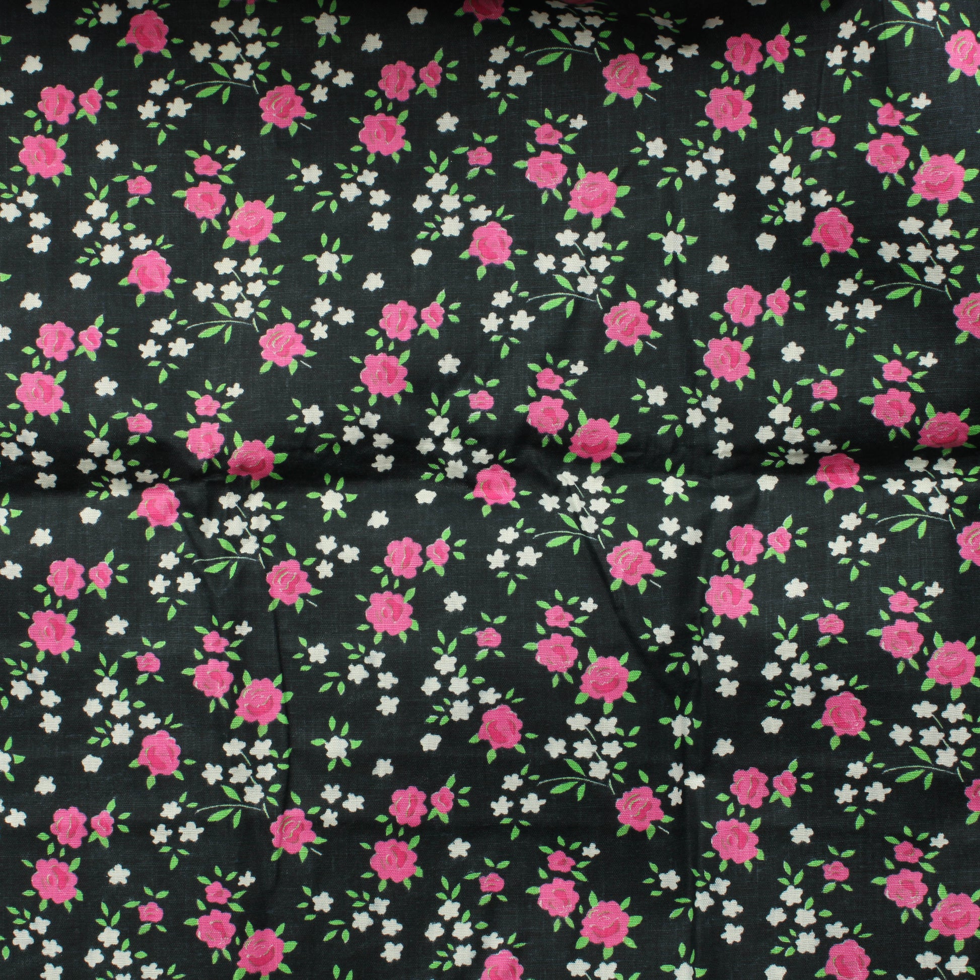 Pinkit ruusut mustalla Puuvilla - Pala