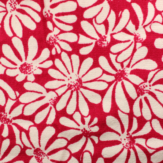 Pinkki valkokukkainen sekoitekangas - Pala